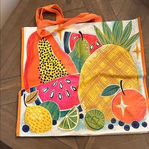 NWT Homegoods TJMaxx Marshalls - Tropical Fruit Reusable Shopping Tote Bag